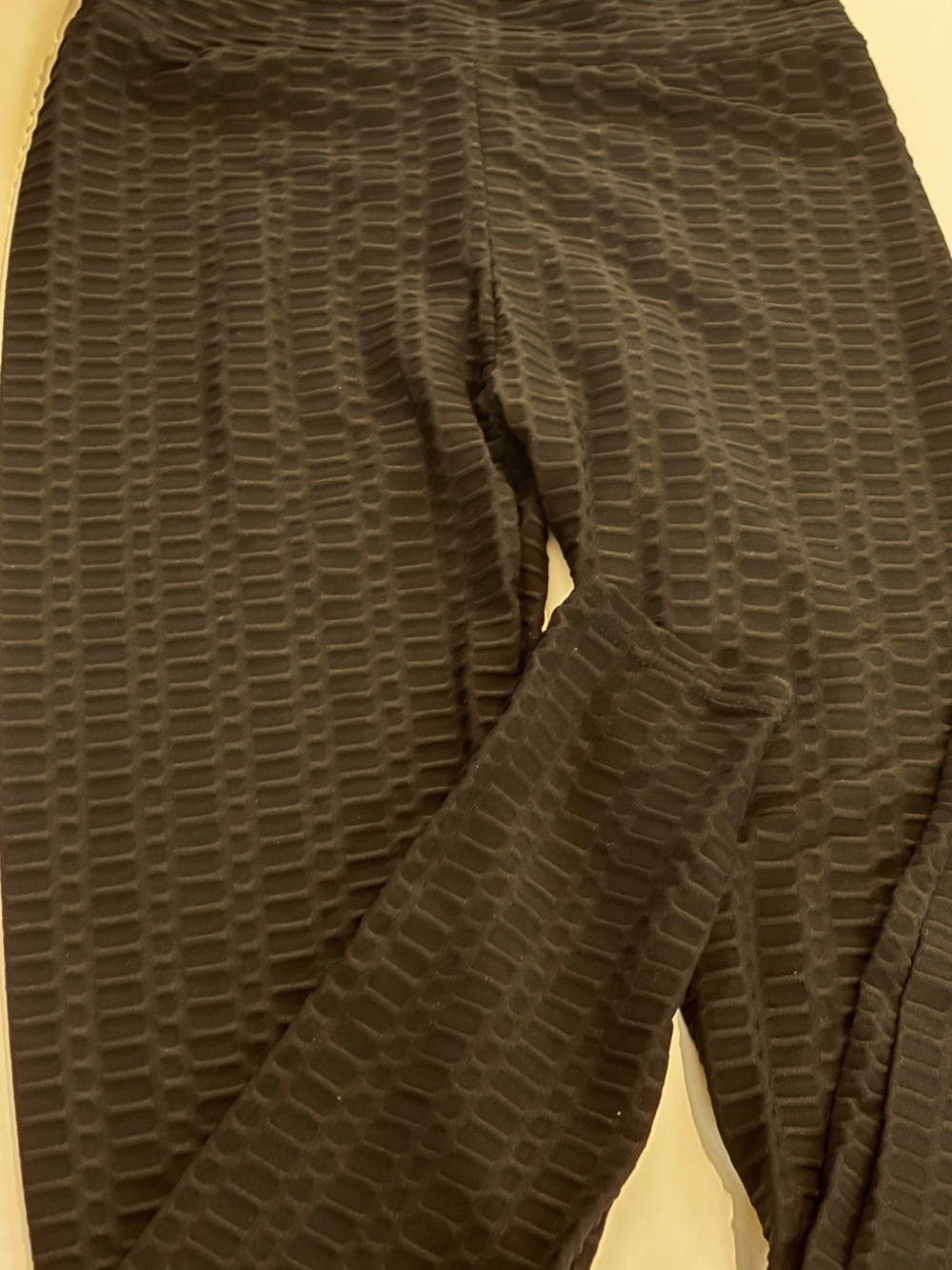 New Mix Black Textured High-Waist Leggings
